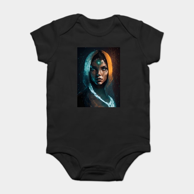 Holographic Girl Baby Bodysuit by The WYLD Tribe